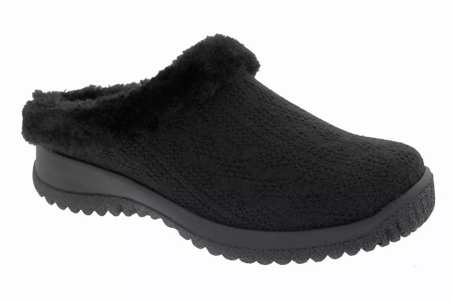 Slippers * | Drew Shoes Comfy Black Sweater Fabric