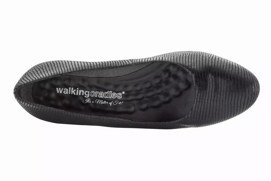 Dress Shoes * | Walking Cradles Jessica Black Lizard