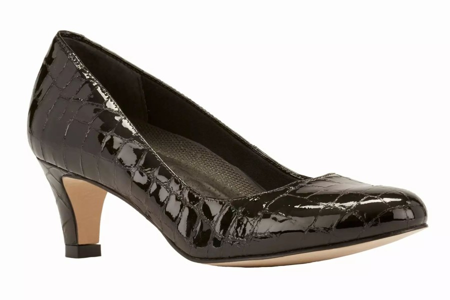 Dress Shoes * | Walking Cradles Joy Black Patent Crocco