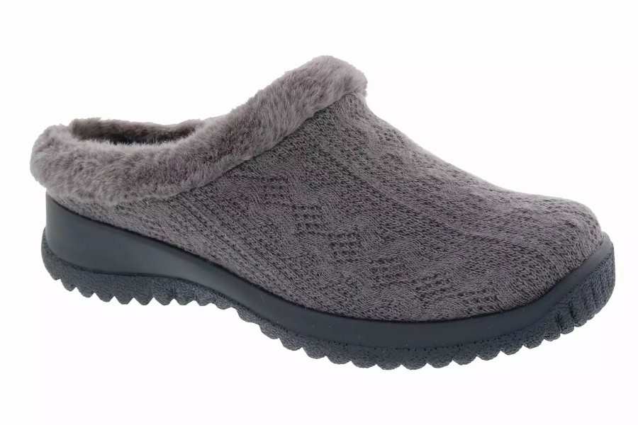 Slippers * | Drew Shoes Comfy Grey Sweater Fabric