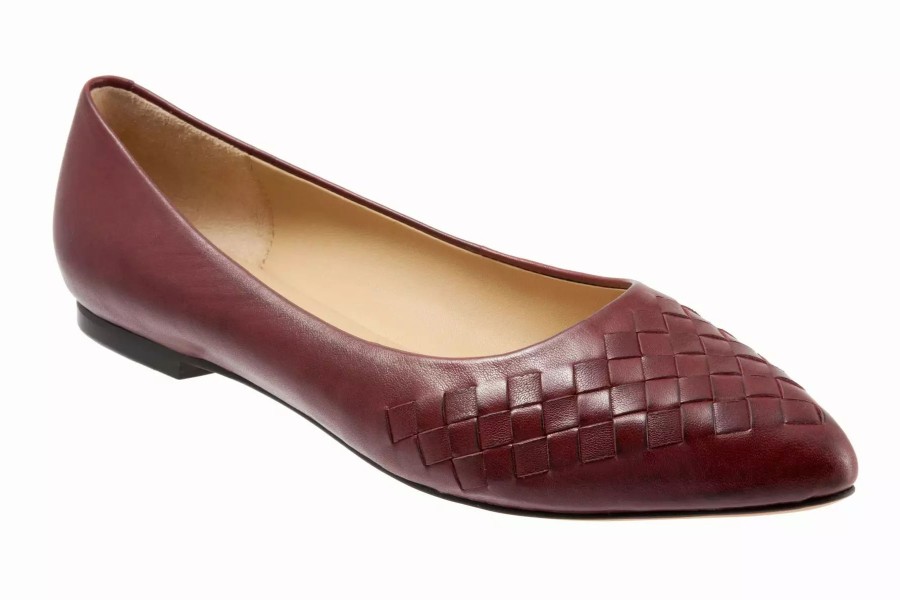 Dress Shoes * | Trotters Estee Woven Dark Red