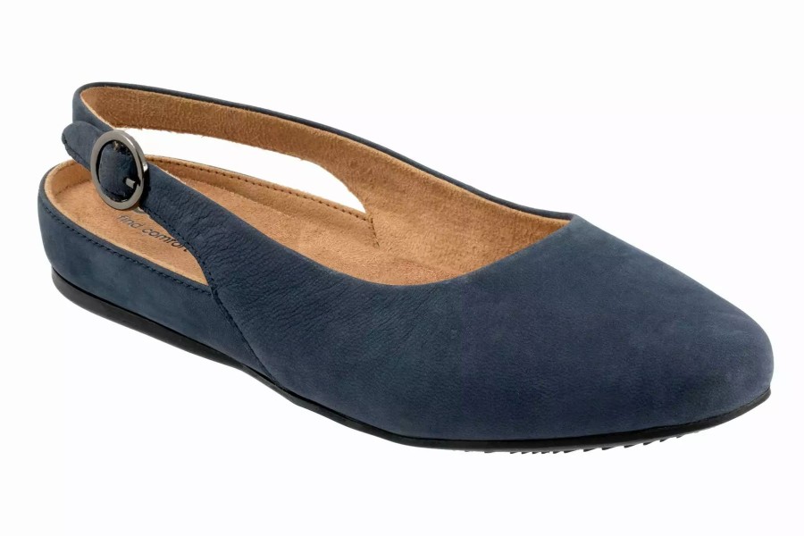 Dress Shoes * | Softwalk Sandy Navy Nubuck