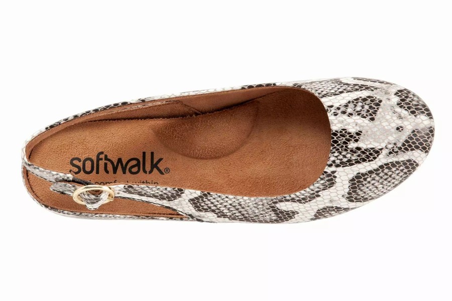 Dress Shoes * | Softwalk Sandy Black White Snake