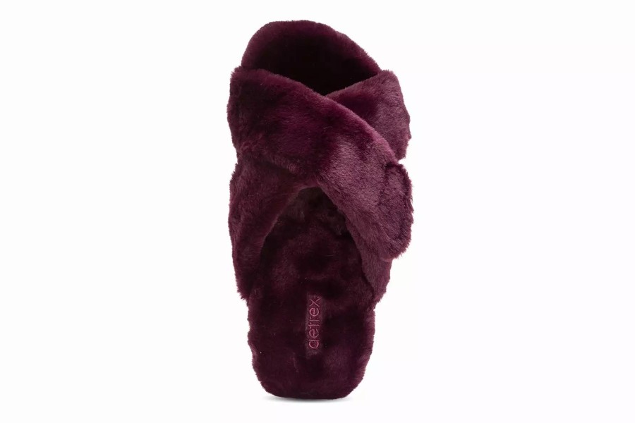 Slippers * | Aetrex Penelope Wine